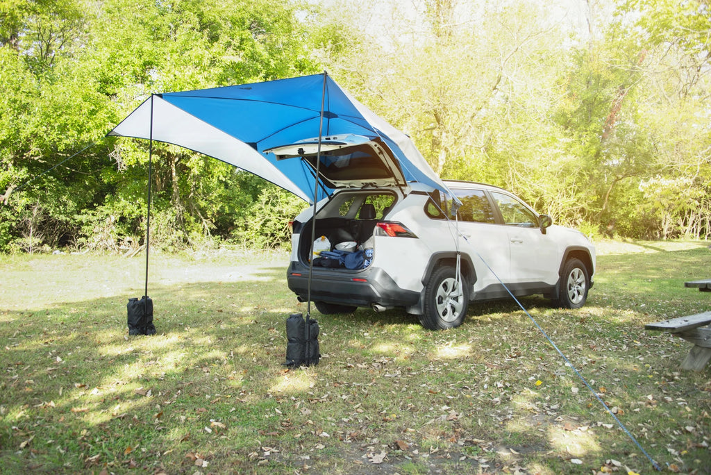 SUV Awning, Gray, 2 Steel Poles W6184