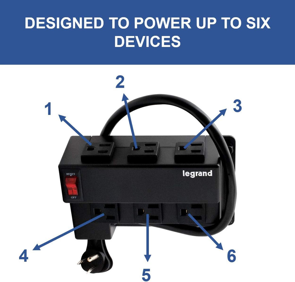 6 Outlets Half Width Power Strip U55939