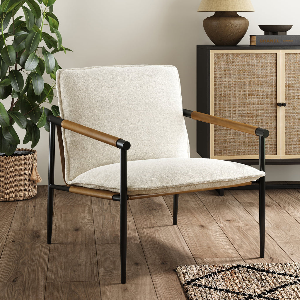 Boucle Accent Chair with Metal Frame U407477