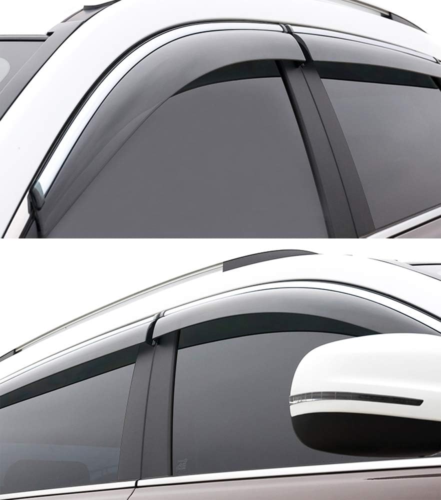 Car Window Visor Vent Shade Deflector Sun/Rain Guards Pack of 2 H213392