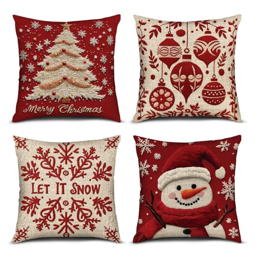 Christmas Throw Pillow Covers 18X18 Set of 4 L830166