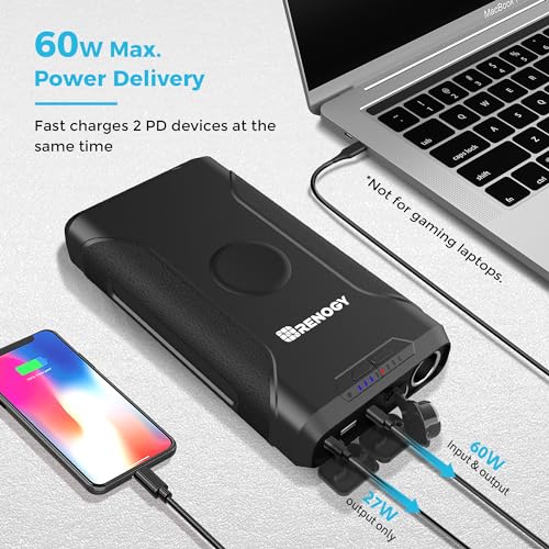 72000mAh 266Wh 12v Power Bank with 60W PD USB-C DC Wireless Charging Flashlight Y7481