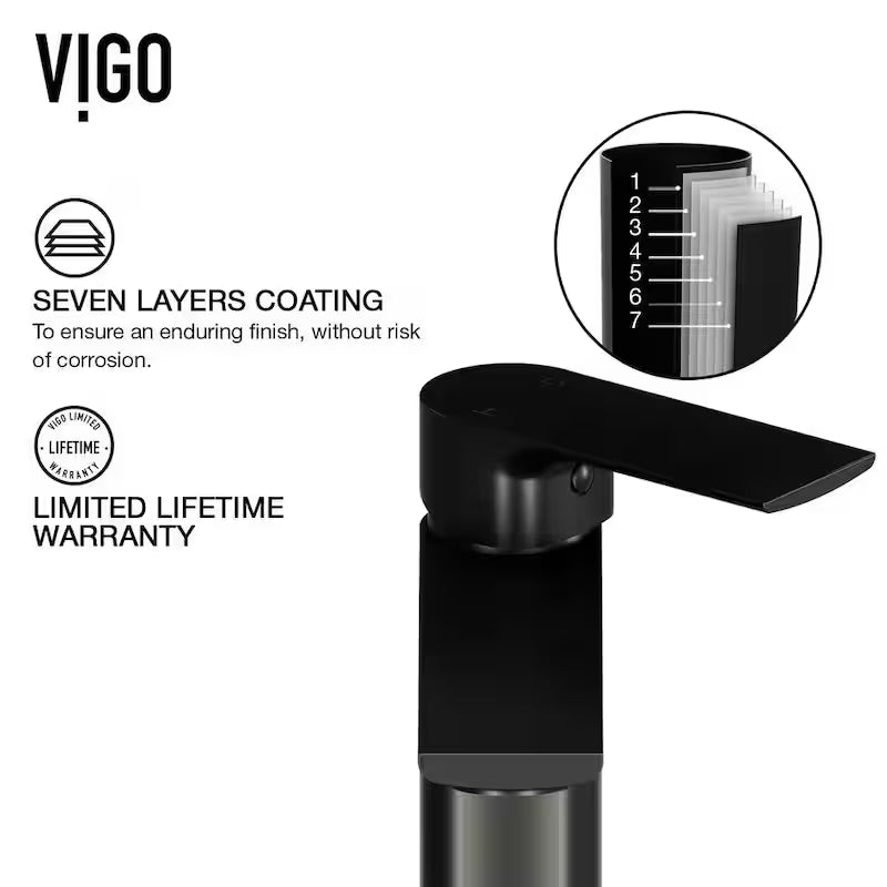 Single Handle Single-Hole Vessel Faucet Matte Black M7229