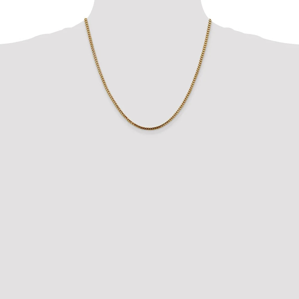 14kt Yellow Gold 2.5mm Franco Chain 20 inch Lobster Clasp F401756