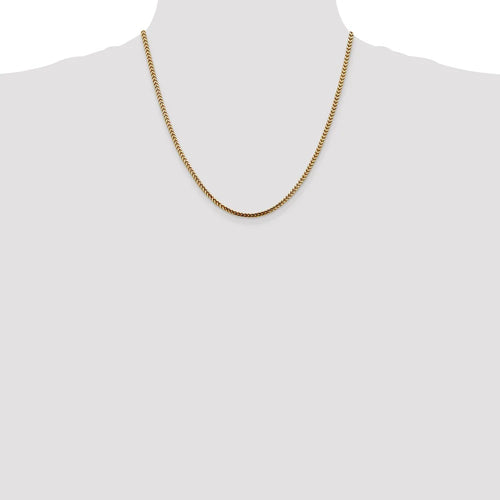 14kt Yellow Gold 2.5mm Franco Chain 20 inch Lobster Clasp F401756