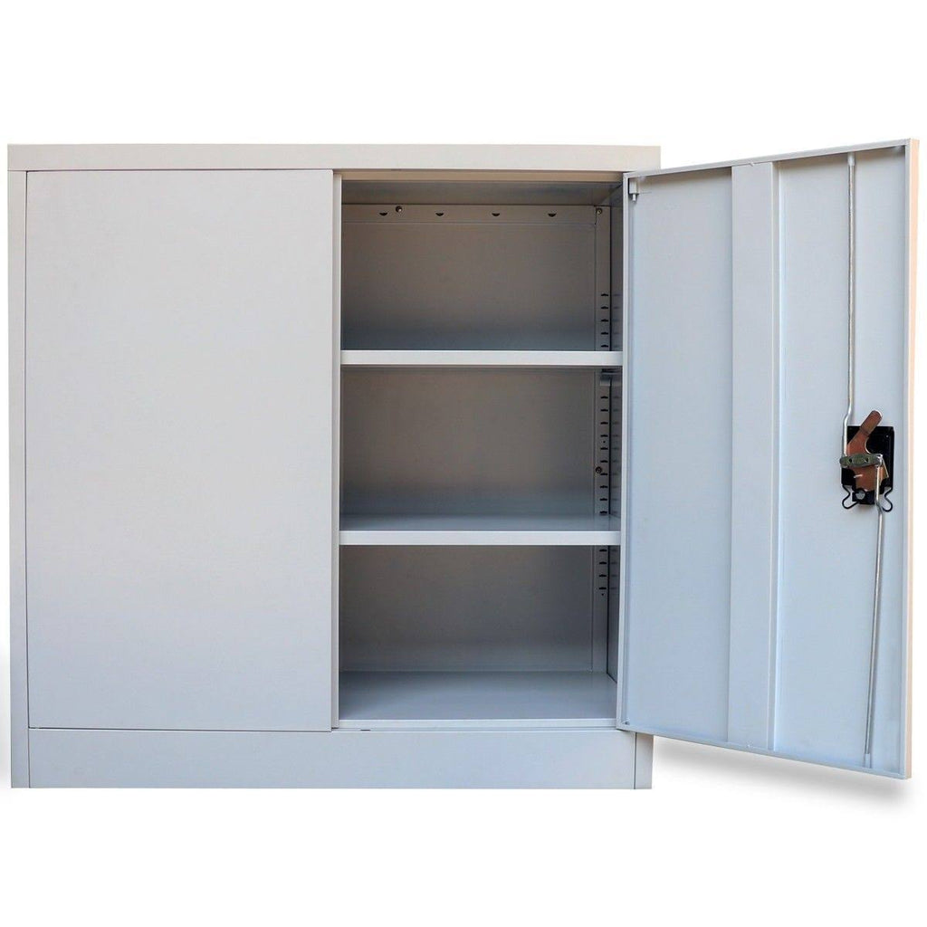 Gray Steel Office Cabinet with 2 Doors B4774