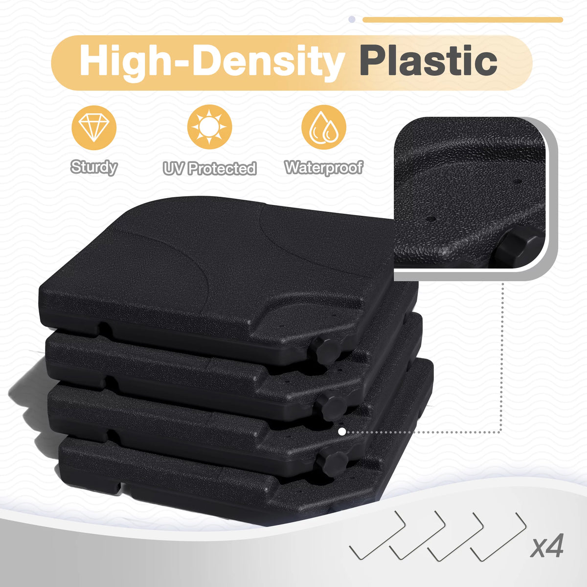 Square Shaped Water or Sand Filled Umbrella Base with U Locking D678