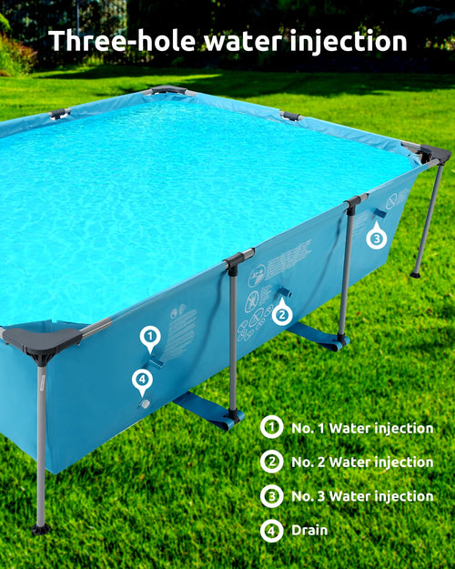 15ft Rectangle Metal Frame Swimming Pool V475272