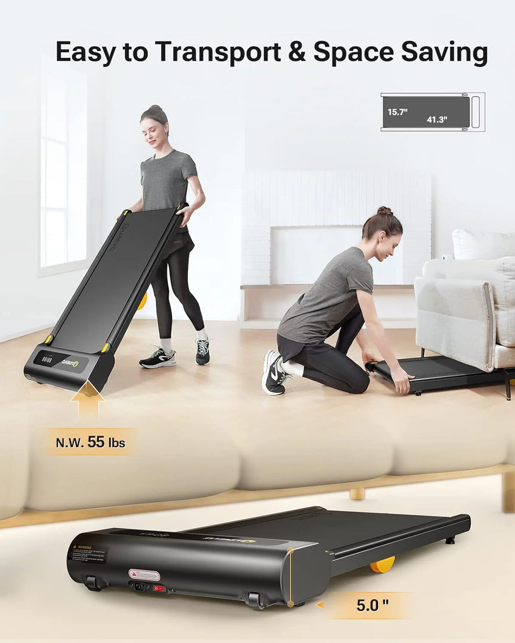 Under Desk Treadmill 2.25HP 265 lbs Weight Capacity K337478