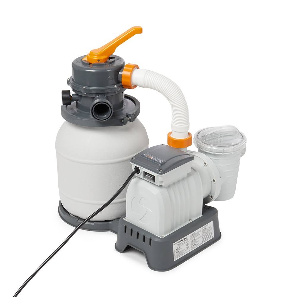 1000 GPH Silica & Sand Swimming Pool Filter Pump Gray C892