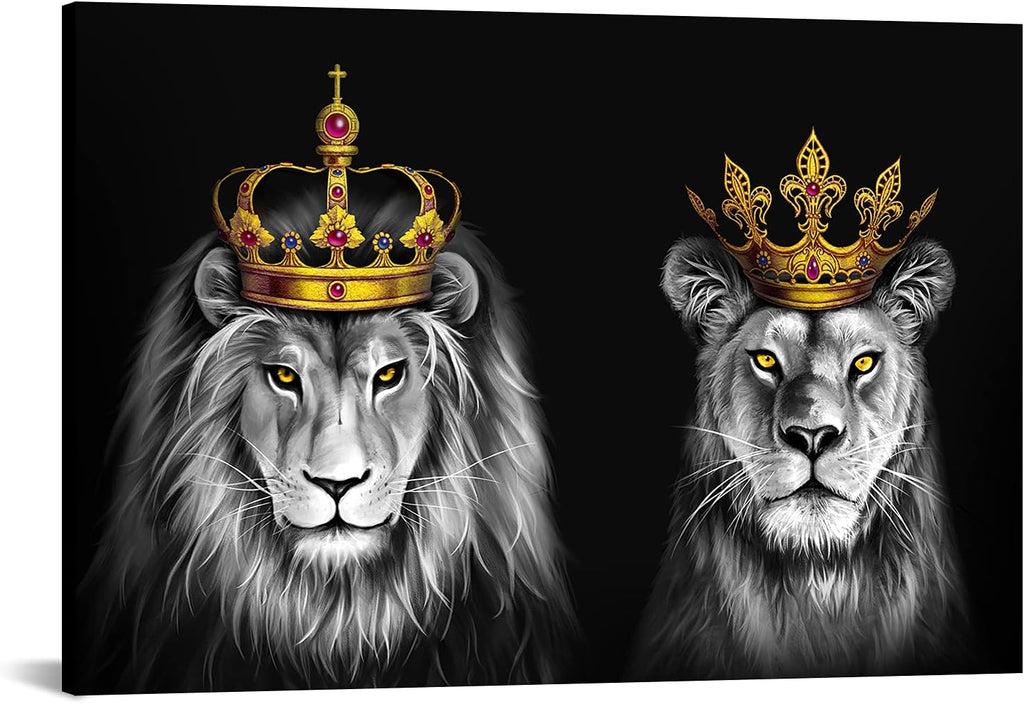 2 Pieces King Animal Canvas Wall Art 24x36inch P377