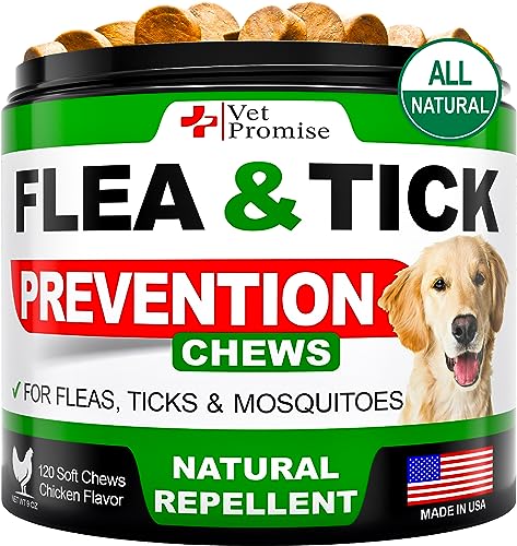120 Tablets All Natural Flea and Tick Chews for Dogs N9719
