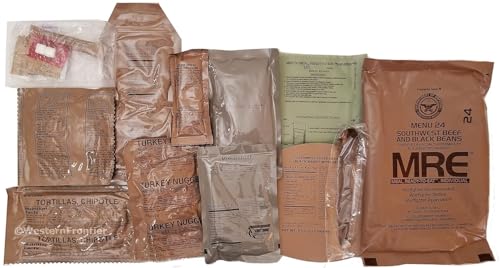 24 Pack MRE Meals Ready to Eat Variety Pack with Flameless Heater L2920