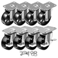 8 Pack 3.5 inch Steel Swivel Plate Caster Wheels with Screws F976