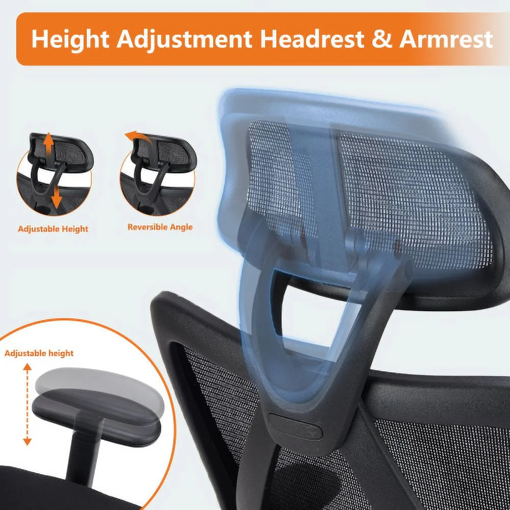 High Back Ergonomic Mesh Office Chair with Headrest and Waistrest G5081