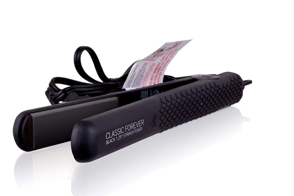 Black 1.25" Ceramic Ionic Flat Iron Hair Straightener M908