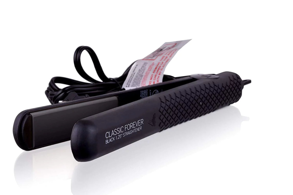 Black 1.25" Ceramic Ionic Flat Iron Hair Straightener M908