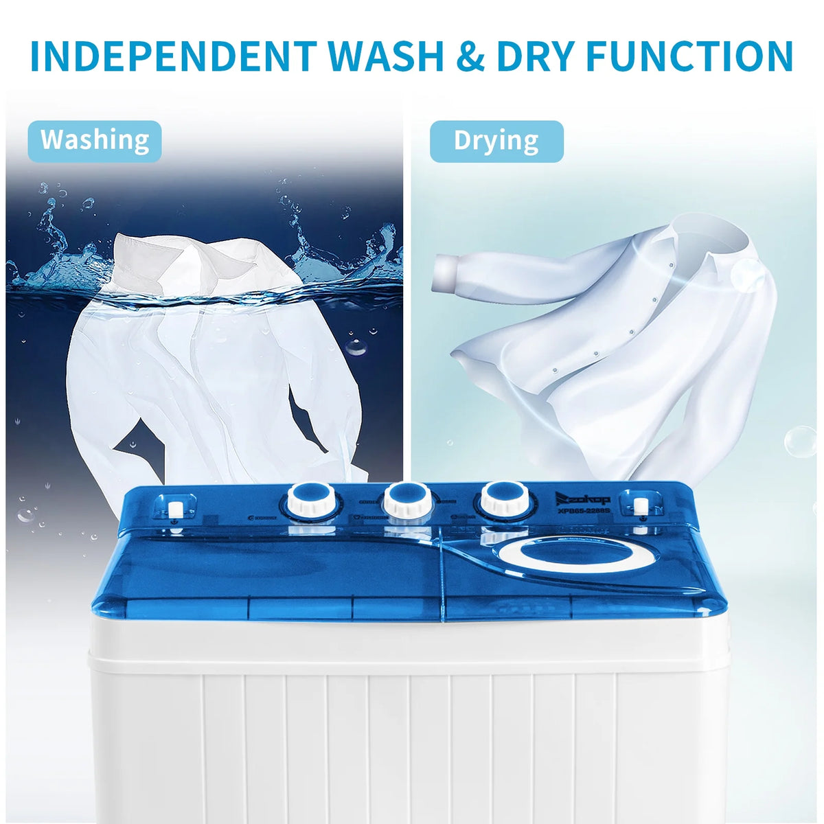 26 Lbs Twin Tub Portable Washing Machine with Wash and Spin Cycle C138
