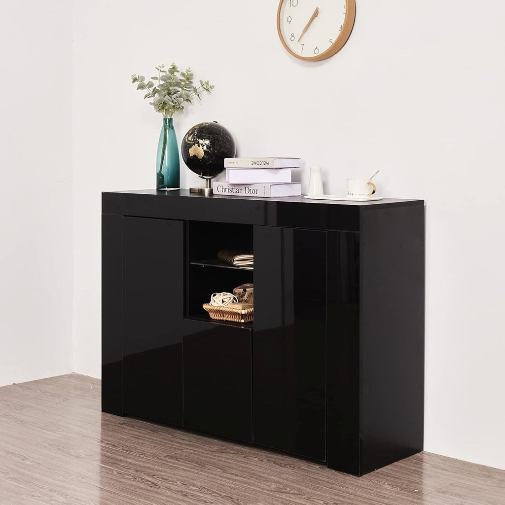 Black Sideboard Storage Cabinet with Drawer and 2 Doors K4869