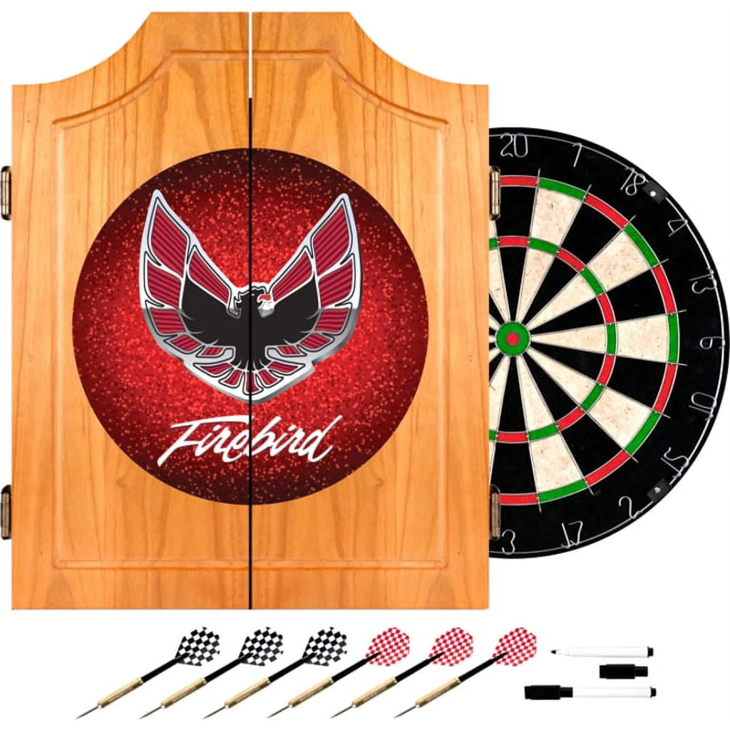 Red Wood Dart Cabinet Set Y99698