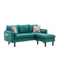 Green Sectional Sofa Chaise with USB Charger & Pillows H19704