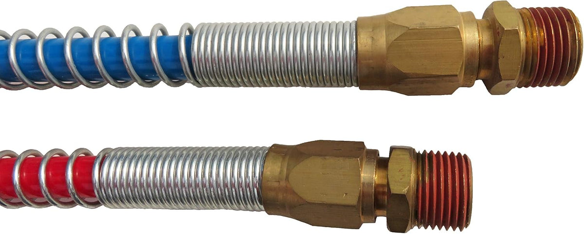 COILED AIR SET LINE ASSEMBLY RED & BLUE TRUCK TRAILER BRAKE COIL SET, 15' LENGTH; 2 X 12" LEADS Pack of 2 P510802