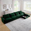 Corduroy L Shaped Modular Sofa with Storage Ottoman V2639