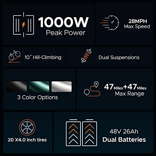 1000W Electric Bike with 48V 26Ah Battery P90083