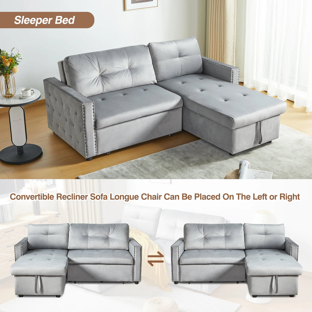 King Size L Shaped Sofa Bed with Storage H448