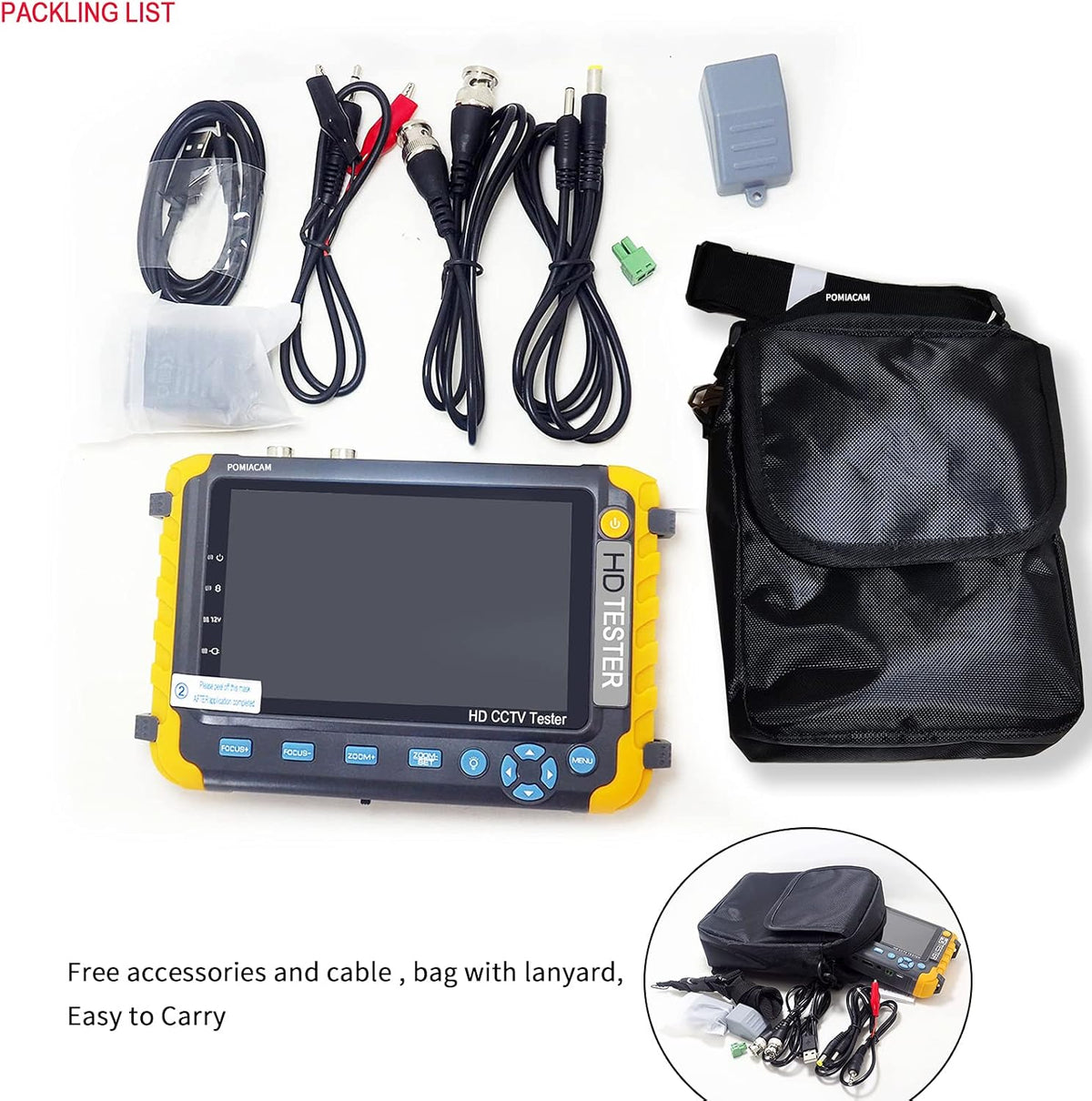 5 Inch 8MP AHD CCTV Monitor Camera Tester F324