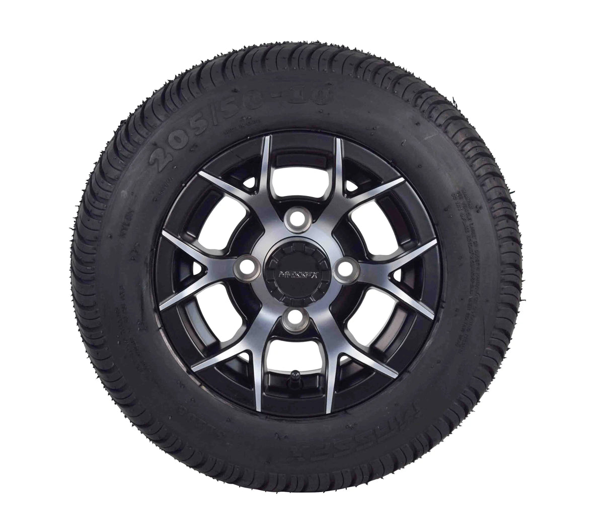 205/50-10 Golf Cart Turf Tire & Black Wheel Kit Z862