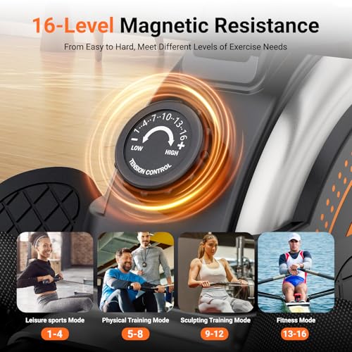Magnetic Rowing Machine 350 LBS 16 Levels X7989