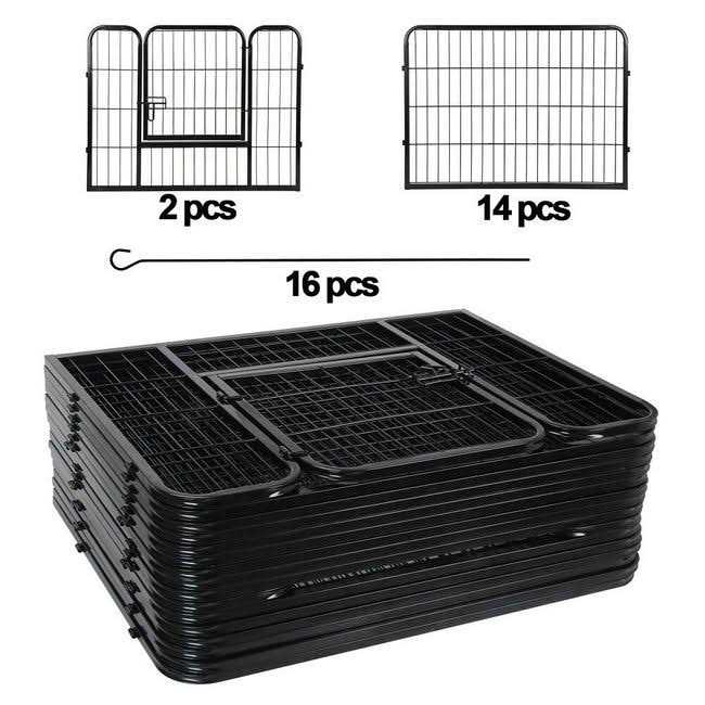 Expandable 16 Panel Dog Kennel Playpen D3109