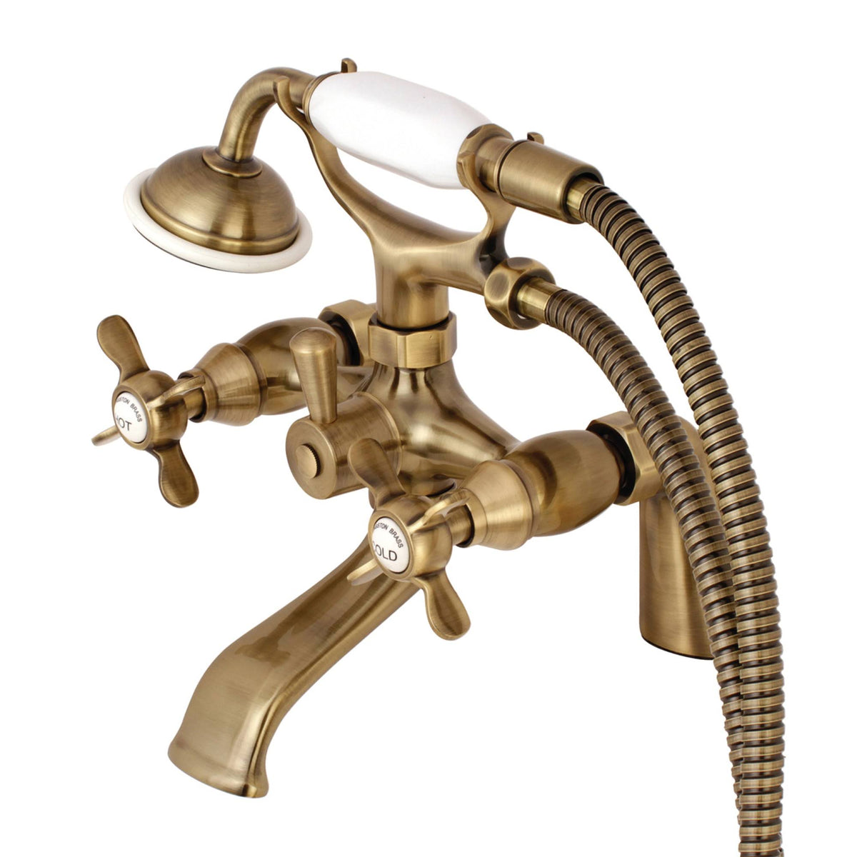 Antique Brass Clawfoot Tub Faucet with Hand Shower B9020