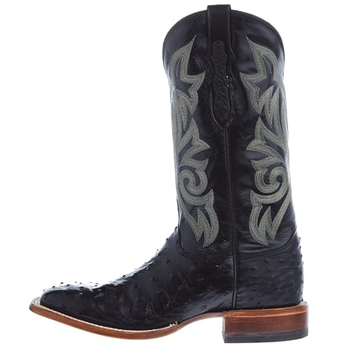 Exotic Full Quill Ostrich Western Boot Broad Square Toe B22832