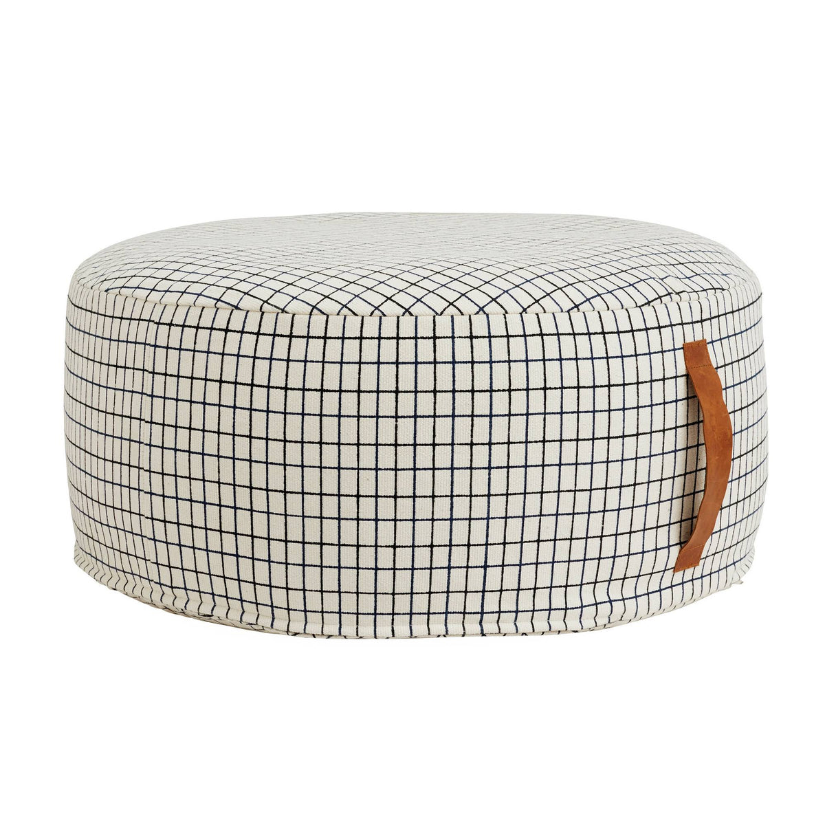 White Round Pouf B584