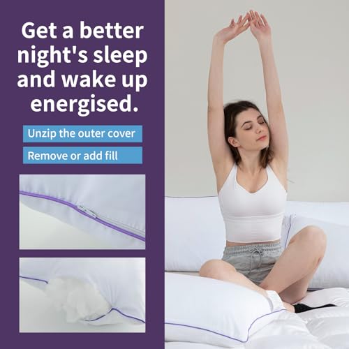 King Size Set of 2 Down Alternative Microfiber Bed Pillows K590484
