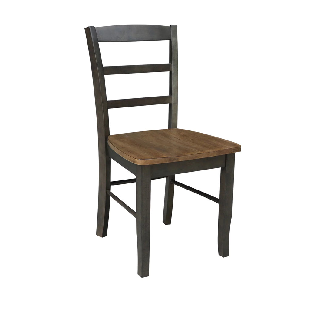 3-piece Solid Wood Dining Set with Round Pedestal Table and 2 Ladder Back Chairs P591813