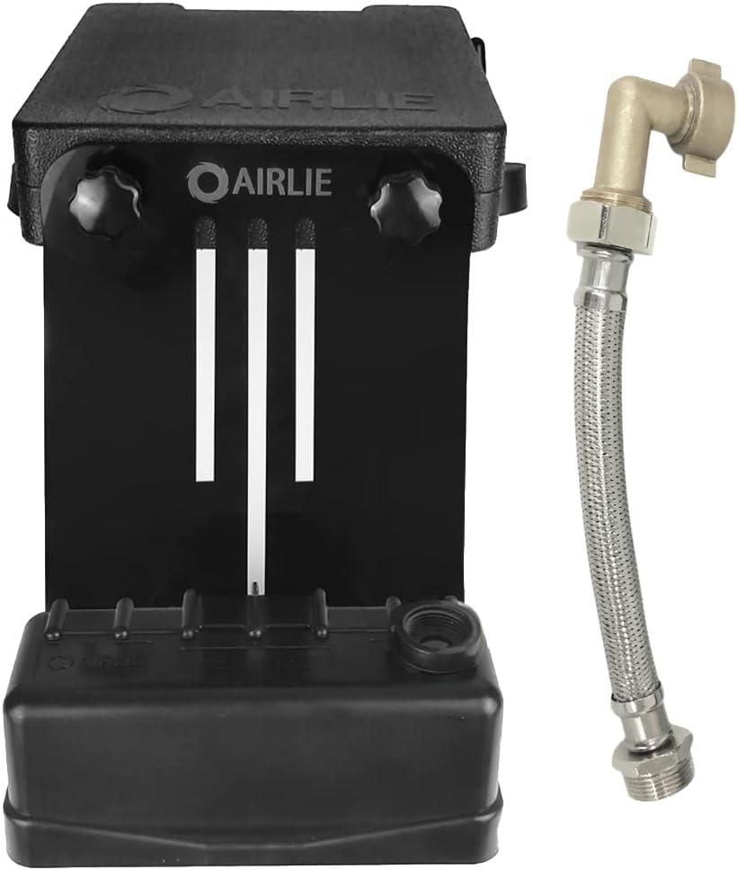 Black Pool Water Leveler with Stainless Steel Hose and Brass Connector N322036