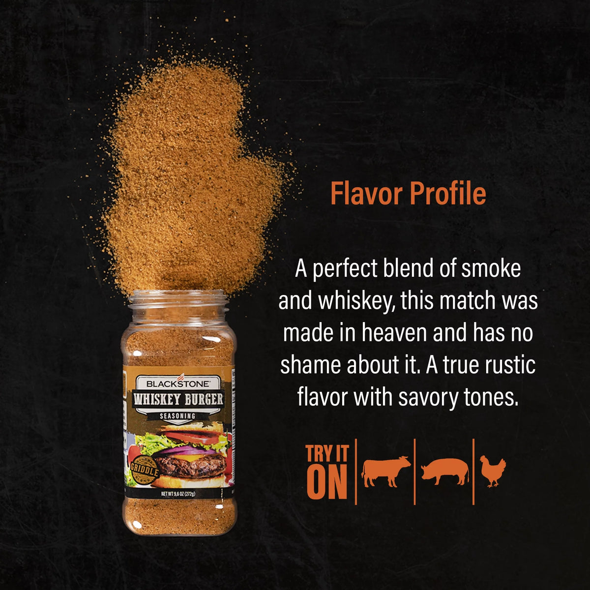 Whiskey Burger Seasoning, 9.6 oz Gluten-Free Z1566