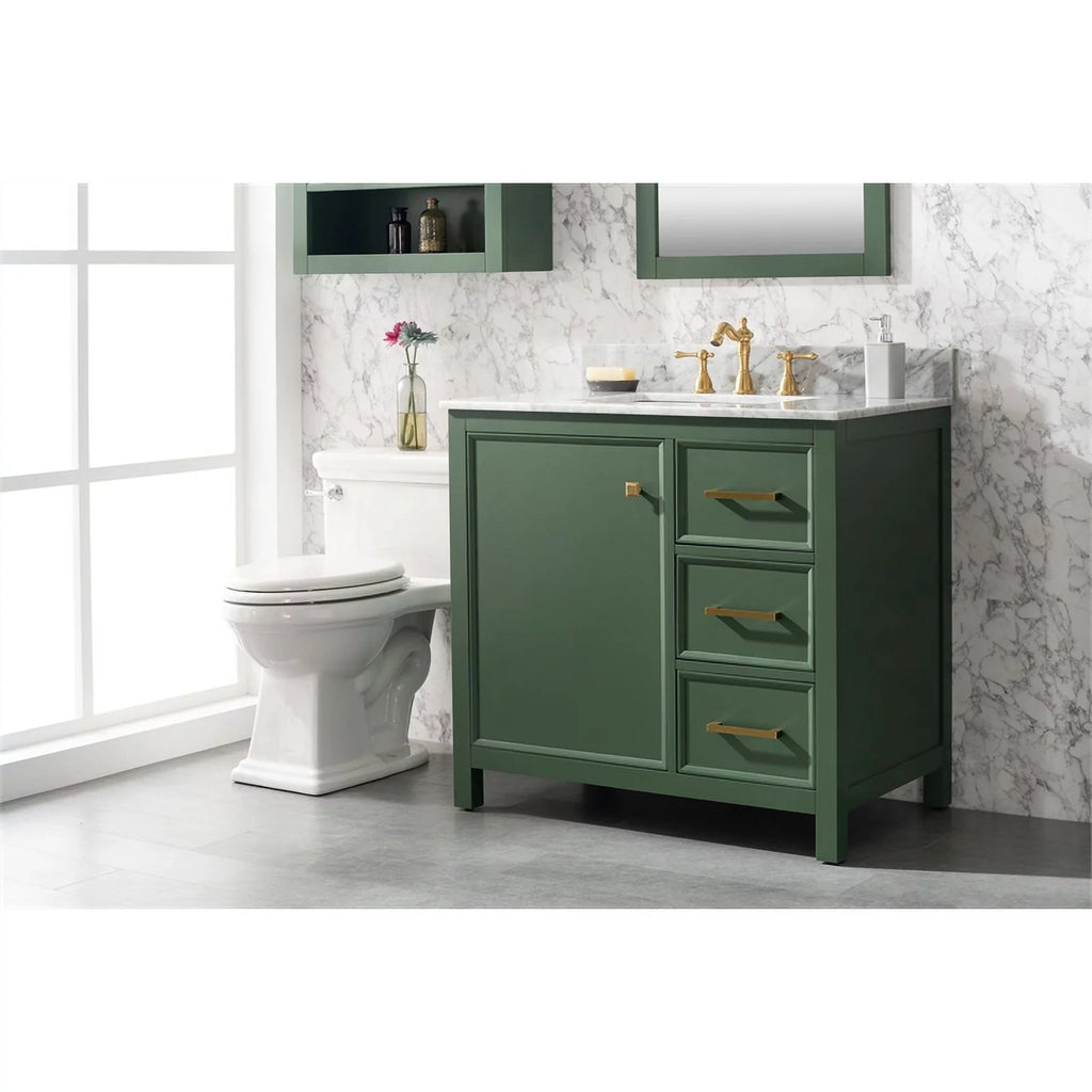 36" Green Wood Sink Vanity Cabinet W775