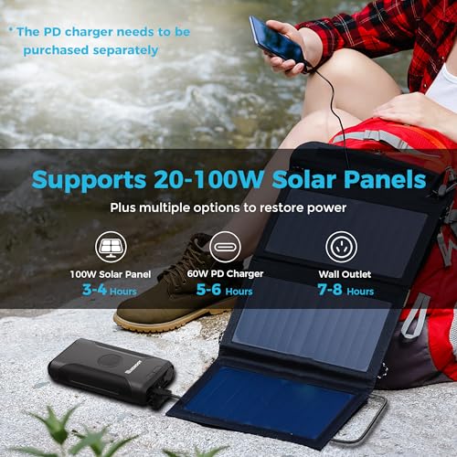 72000mAh 266Wh 12v Power Bank with 60W PD USB-C DC Wireless Charging Flashlight Y7481