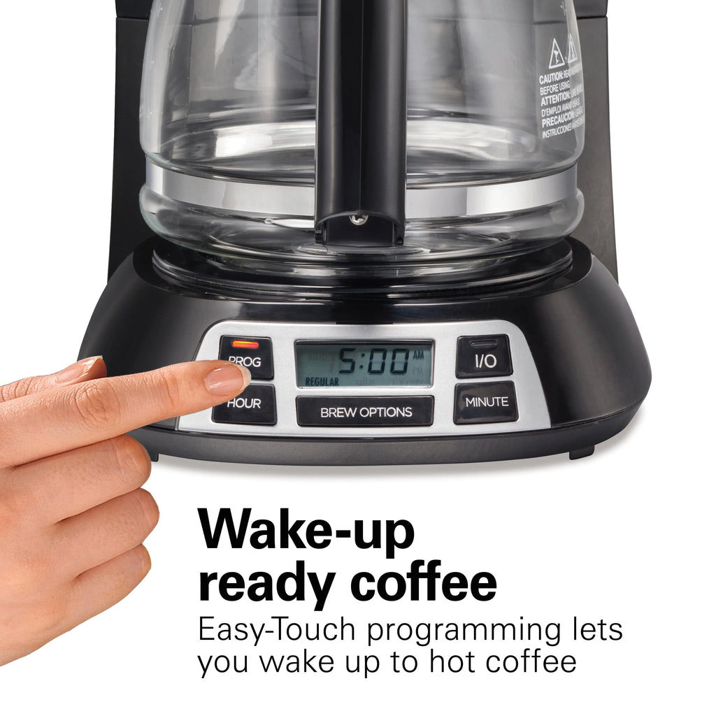 Programmable Coffee Maker, 12 Cups, Stainless Steel L65596