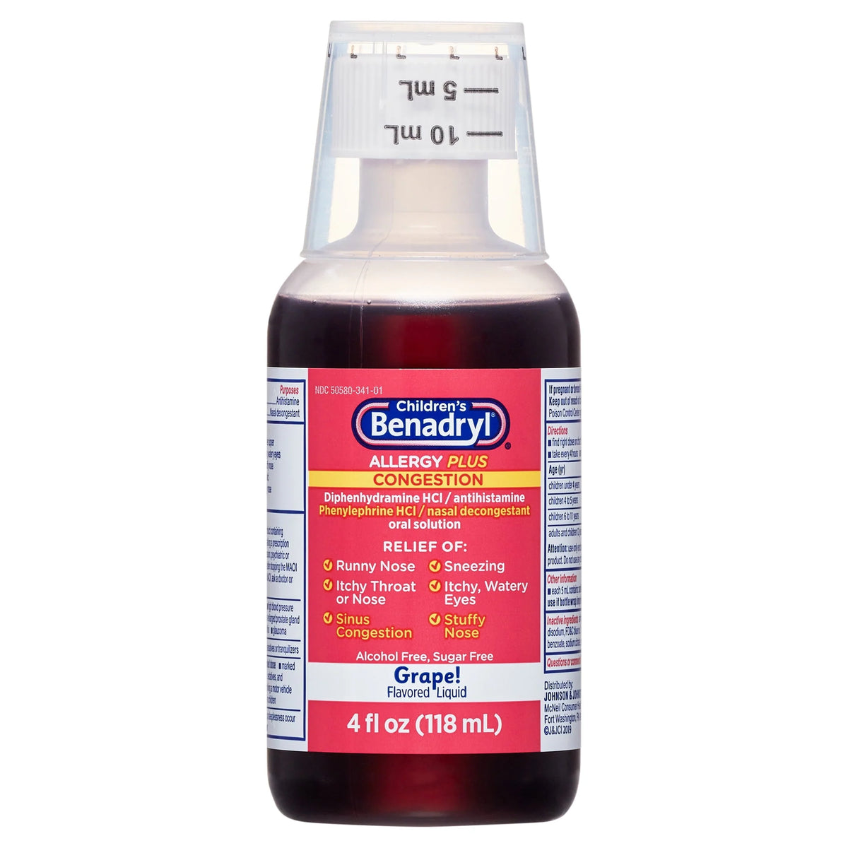 Children's Allergy Plus Congestion Relief Liquid, Grape, 4 fl. oz M81853