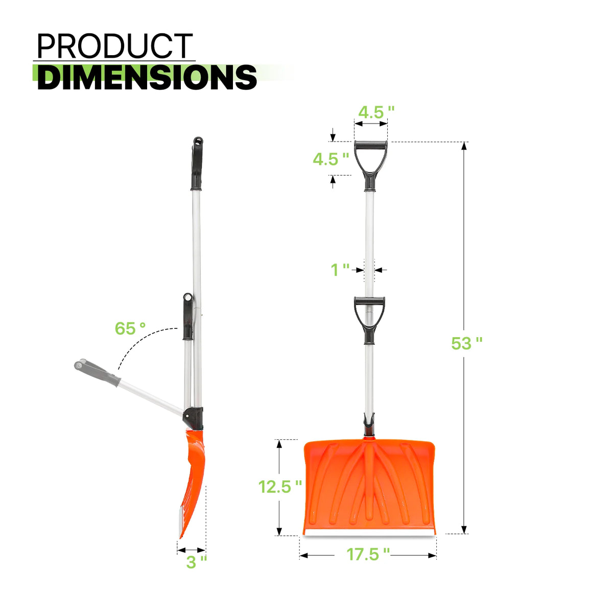 Orange 18 inch Snow Shovel F535992