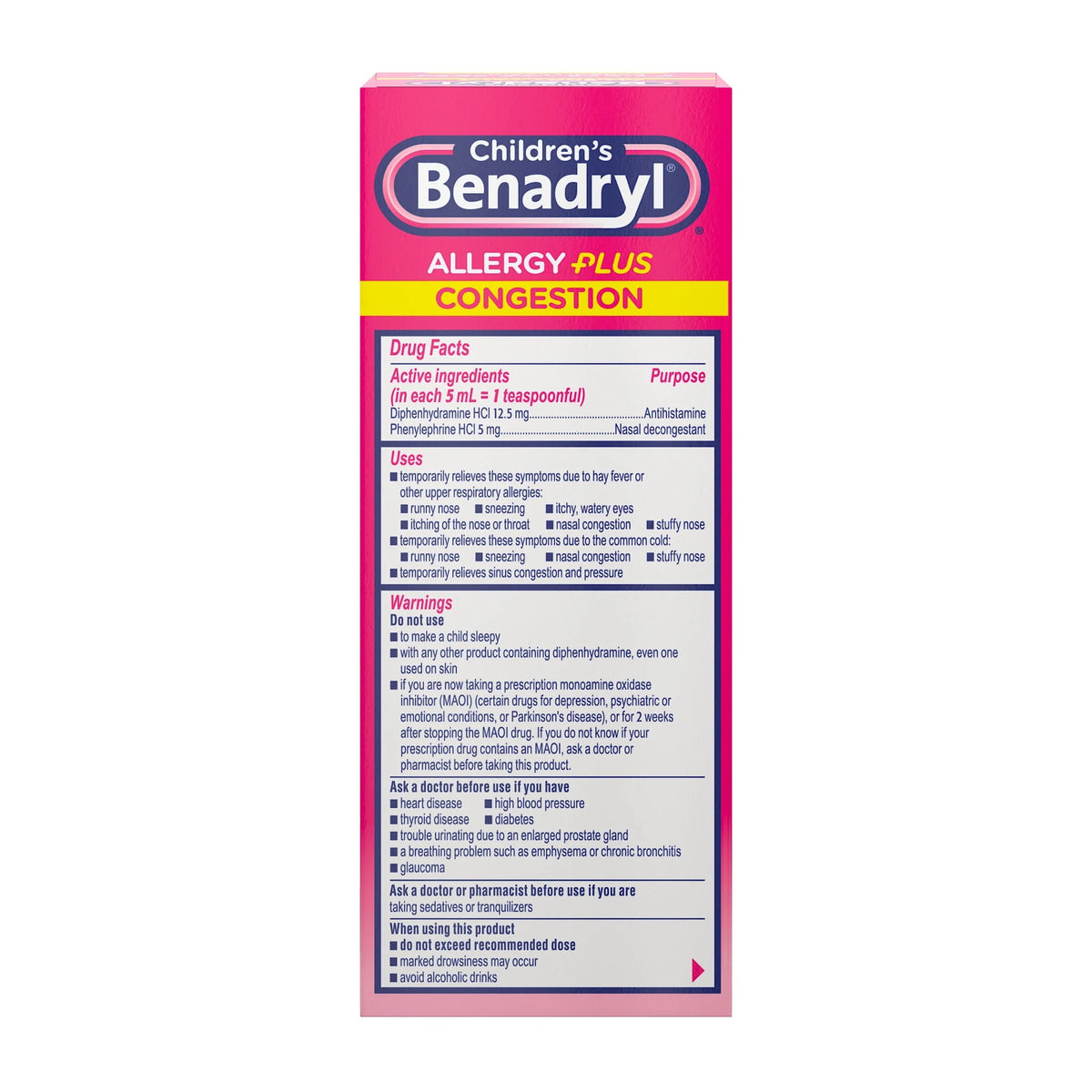 Children's Allergy Plus Congestion Relief Liquid, Grape, 4 fl. oz M81853