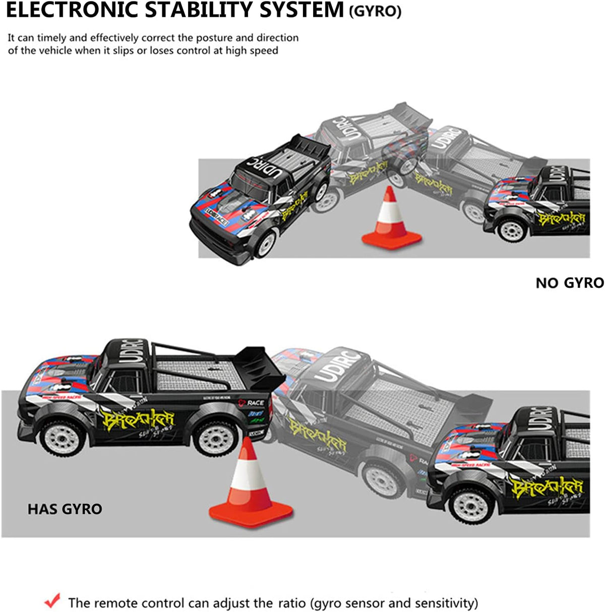 1:16 Scale 2.4GHz Remote Control RC Drift Car 4WD RTR T649