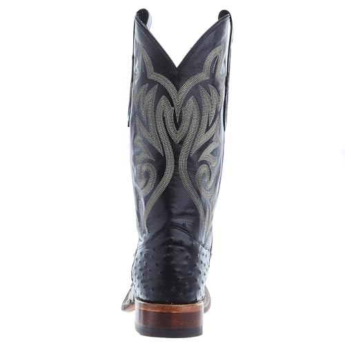 Exotic Full Quill Ostrich Western Boot Broad Square Toe B22832