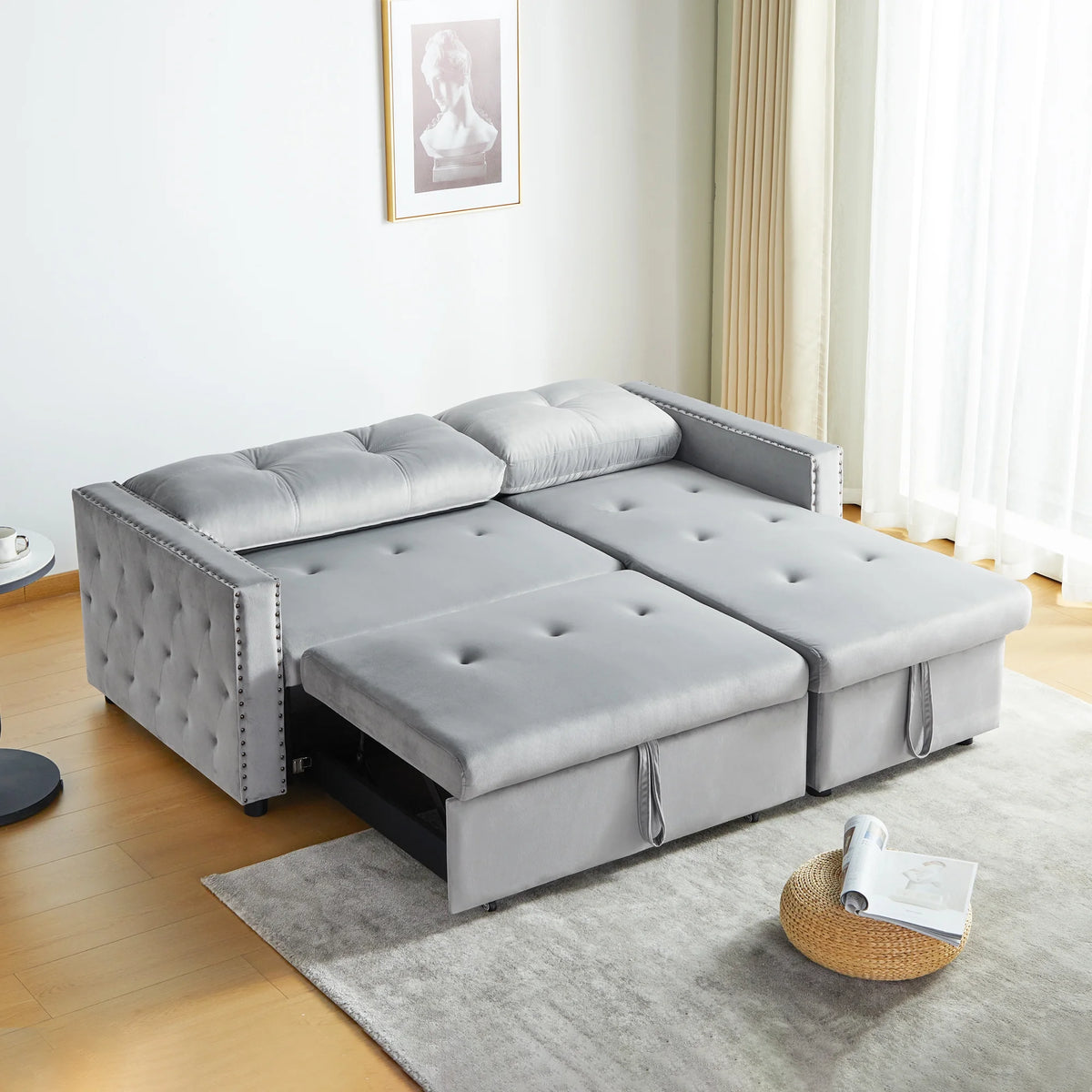 King Size L Shaped Sofa Bed with Storage H448