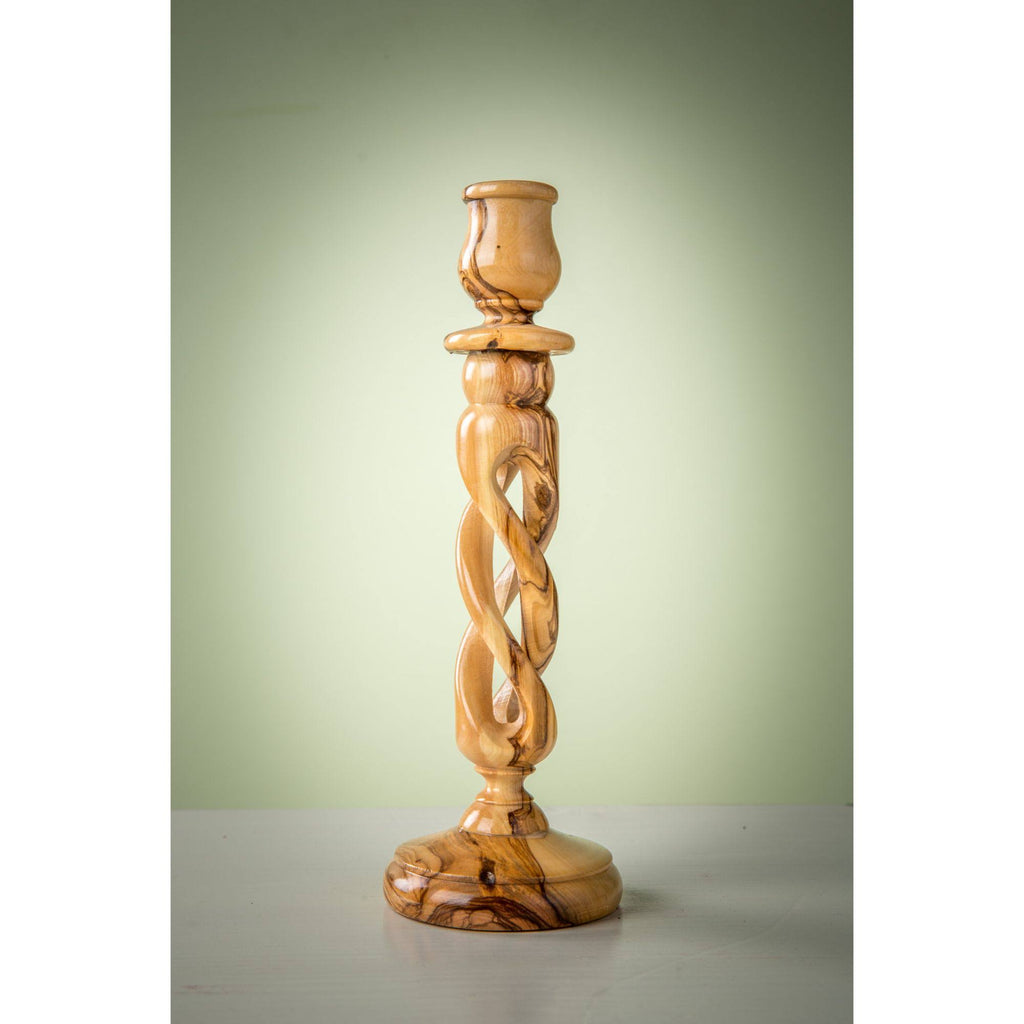 Olive Wood Winding Candle Holder A657764